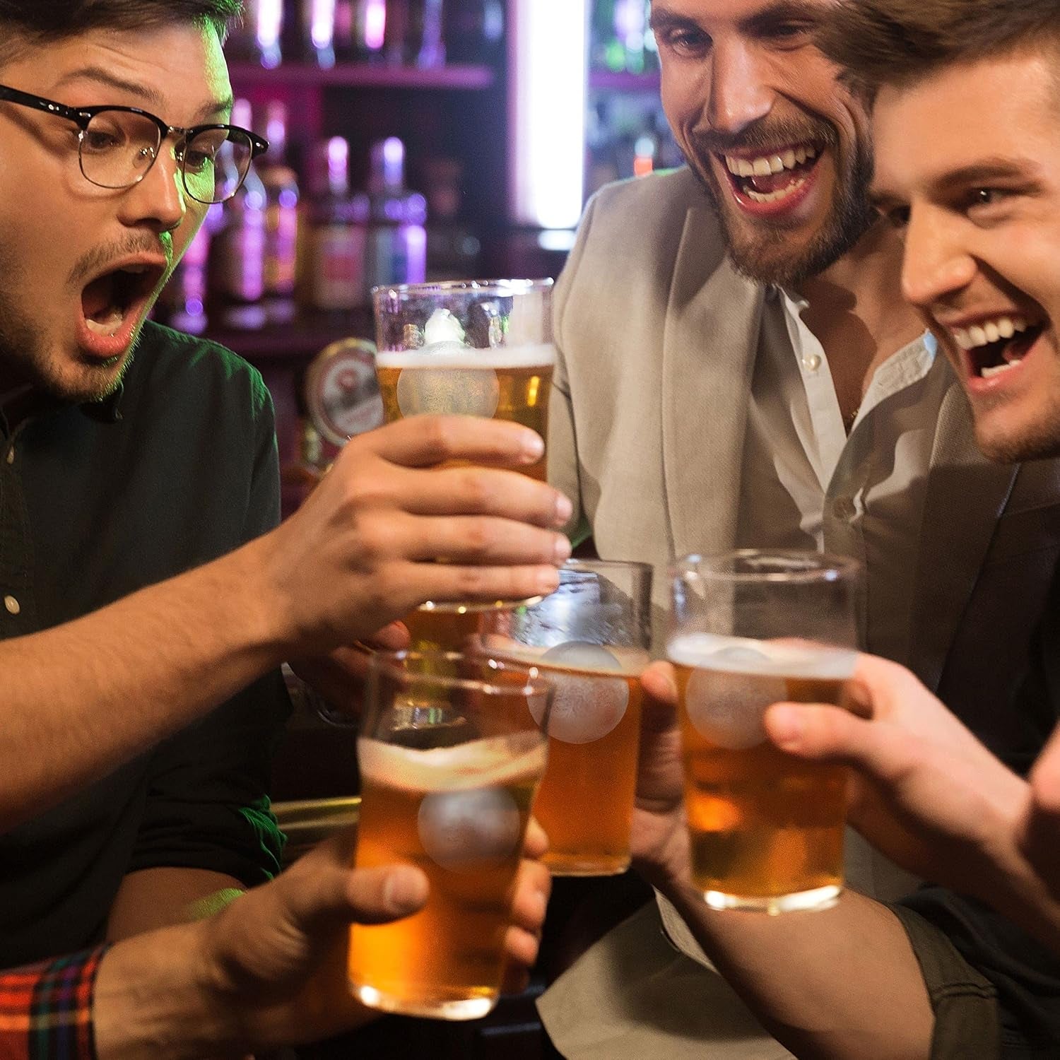 Ice Molds - Silicone Ice Cube Tray with Lid - Easy Fill and Release Ice Maker - Great for Parties and Events