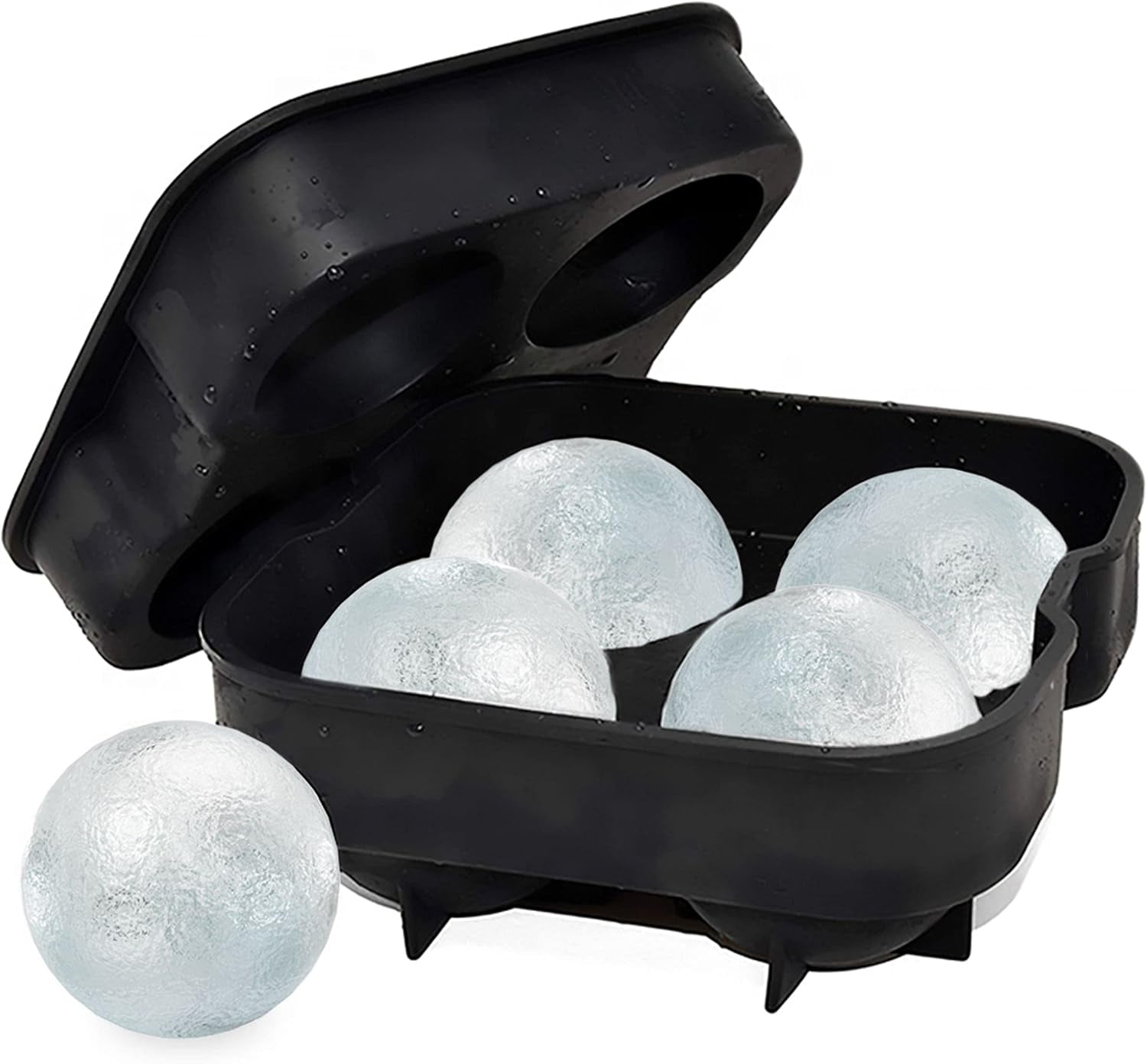 Ice Molds - Silicone Ice Cube Tray with Lid - Easy Fill and Release Ice Maker - Great for Parties and Events
