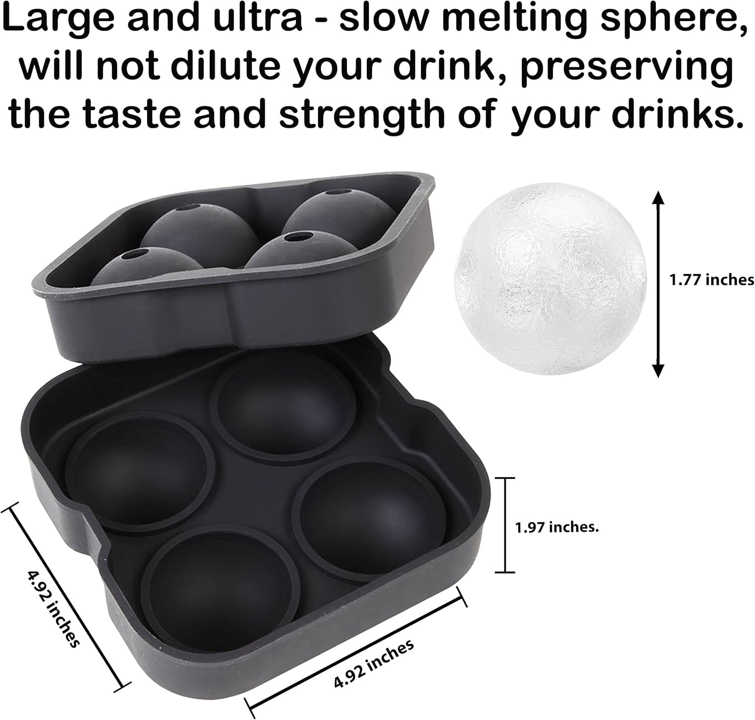 Ice Molds - Silicone Ice Cube Tray with Lid - Easy Fill and Release Ice Maker - Great for Parties and Events