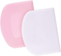 2 Pieces 12 X 9.5 Cm Pastry Horn – Plastic Dough Scraper for Kitchen, Pastry, Pancakes (Pink, White)