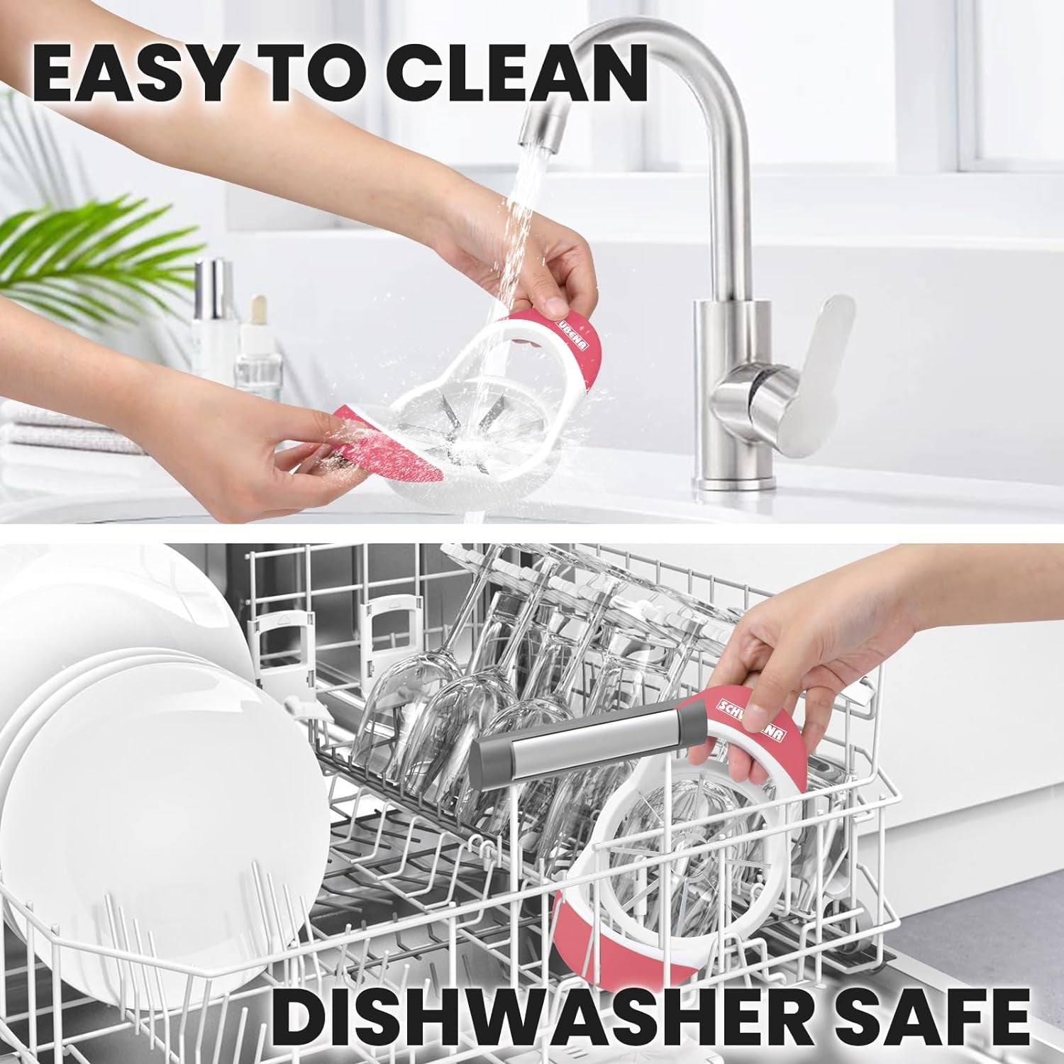 3.5 Inch Apple Slicer - Professional Apple Cutter - Stainless Steel Apple Corer - Super Sharp Apple Slicer and Corer - Apple Tool with 8 Sharp Blades(Pink)