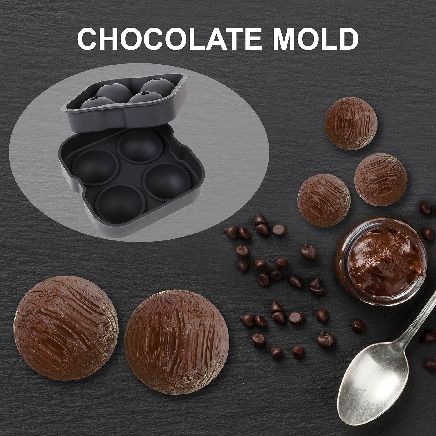 Ice Molds - Silicone Ice Cube Tray with Lid - Easy Fill and Release Ice Maker - Great for Parties and Events